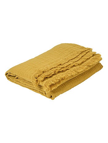 Plaid gaze de coton matelassé