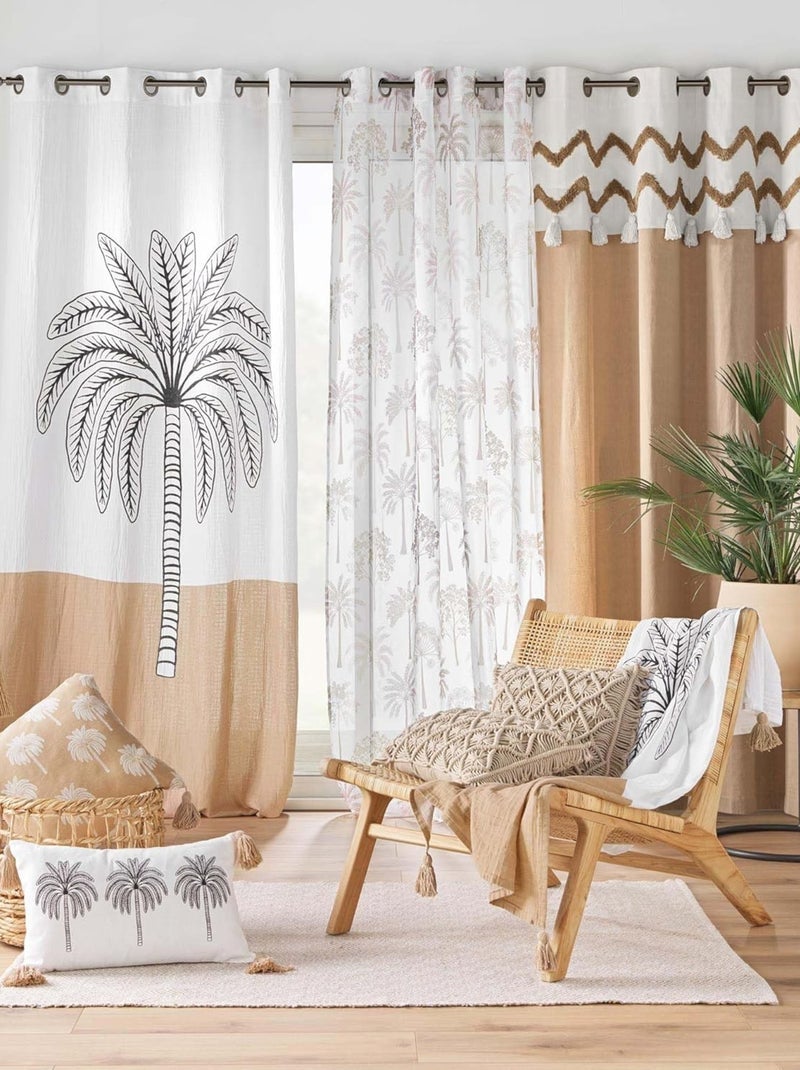 Plaid Gaze de coton OASIA Douceur d'Intérieur Beige - Kiabi