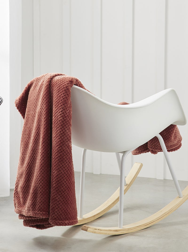 Plaid grand format terracotta - Kiabi