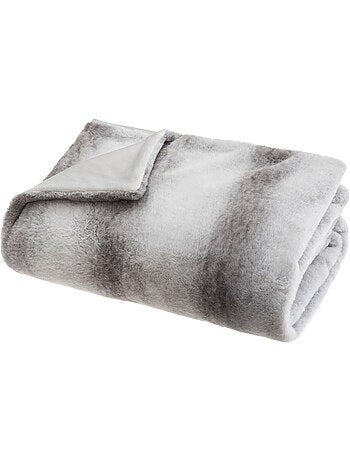 Plaid gris bicolore 130x180cm