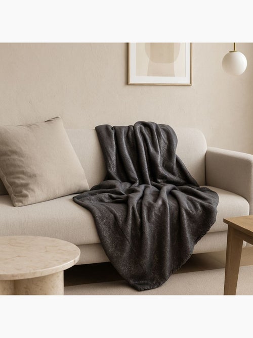 Plaid gris brillant 130x160cm - Kiabi