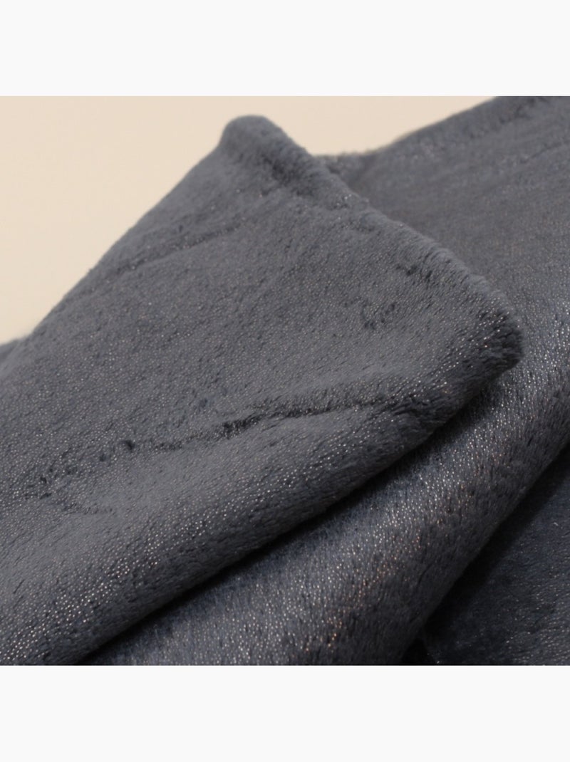 Plaid gris brillant 130x160cm Gris foncé - Kiabi