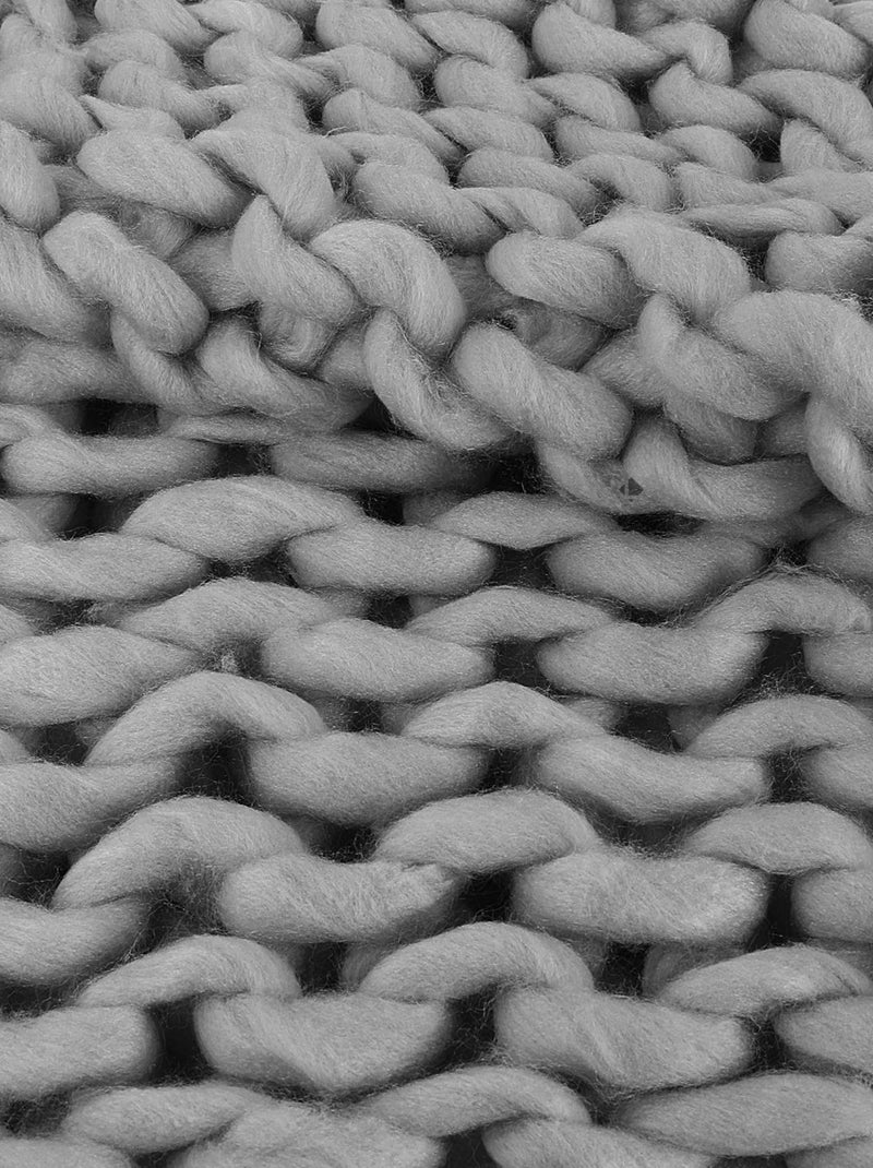 Plaid grosse maille CHUNKY Gris - Kiabi