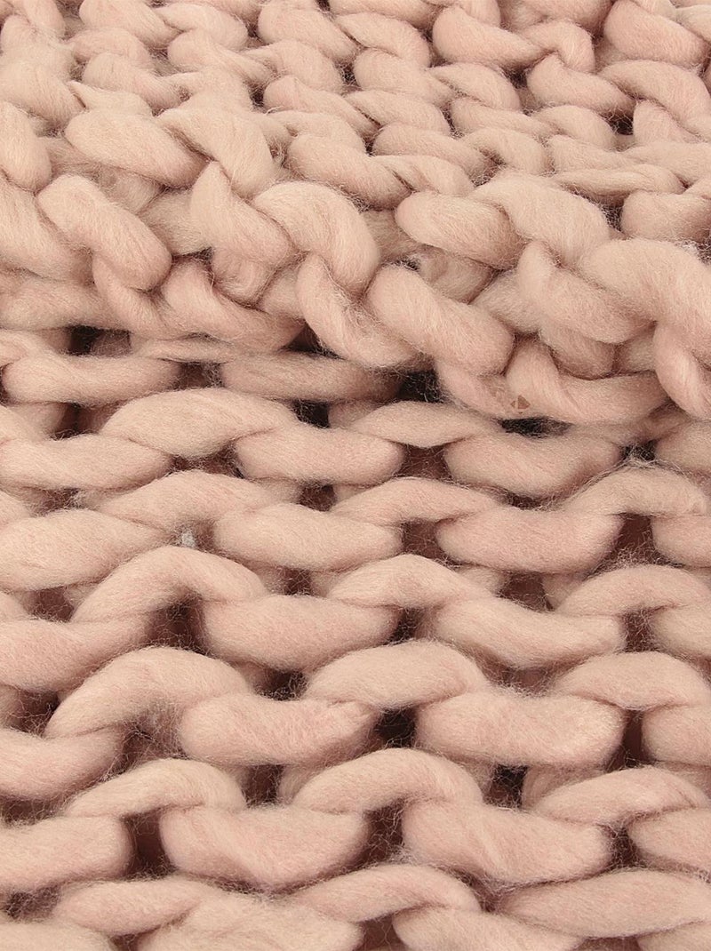 Plaid grosse maille CHUNKY Rose - Kiabi