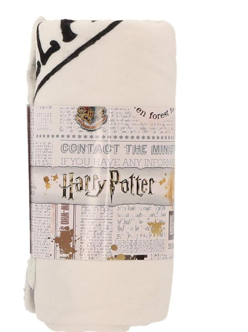 Plaid Harry Potter Poudlard 110x130 cm - 100% Polyester Blanc - Kiabi