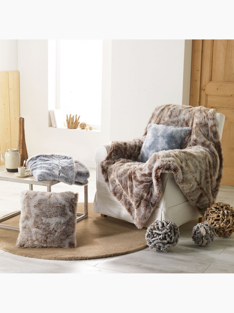 Plaid imitation Collection Antartic Marron chocolat - Kiabi