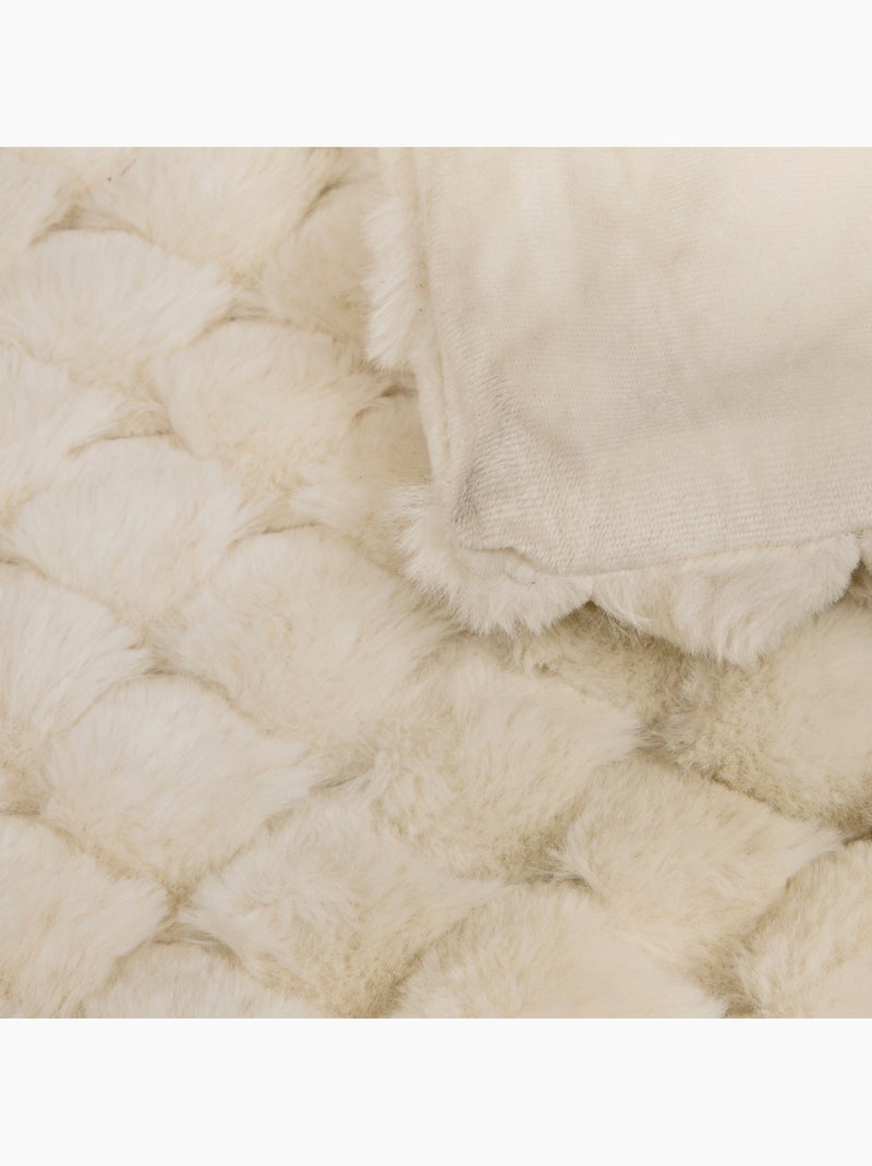 Plaid imitation fourrure ADRIEL Beige - Kiabi
