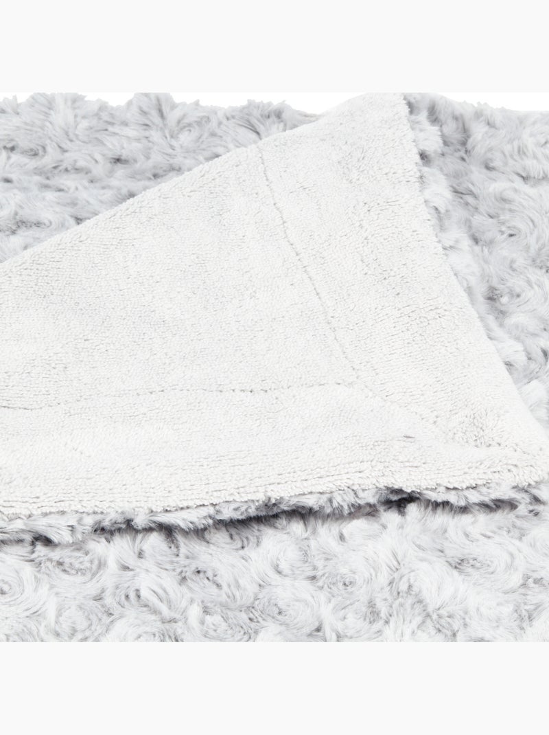Plaid imitation fourrure BOUCLETTE Gris - Kiabi