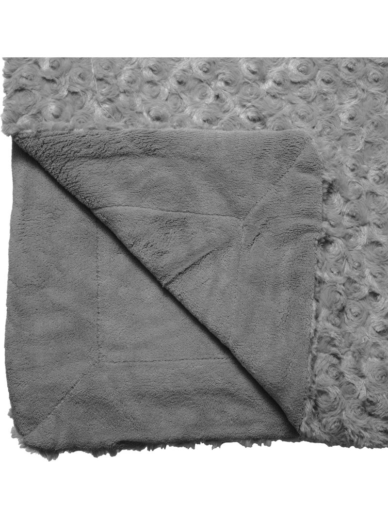 Plaid imitation fourrure BOUCLETTE Gris foncé - Kiabi