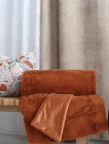 Plaid imitation fourrure double face flanelle