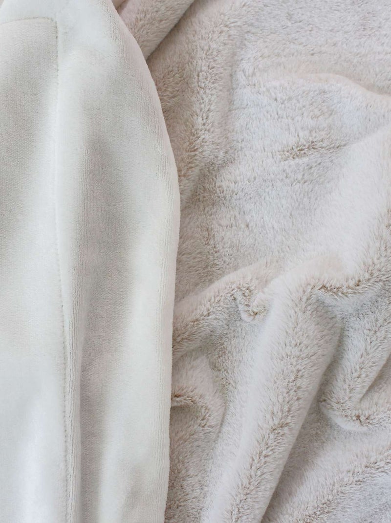 Plaid imitation fourrure et flanelle AZURA Blanc - Kiabi