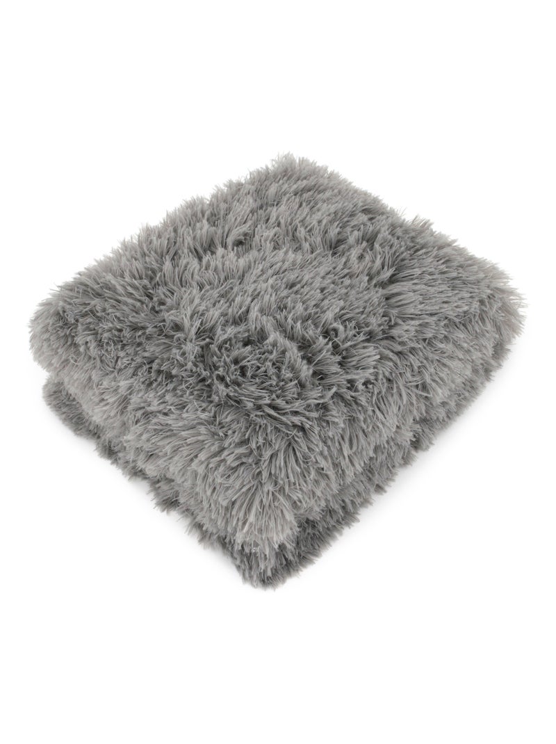 Plaid imitation fourrure LICIA Gris - Kiabi