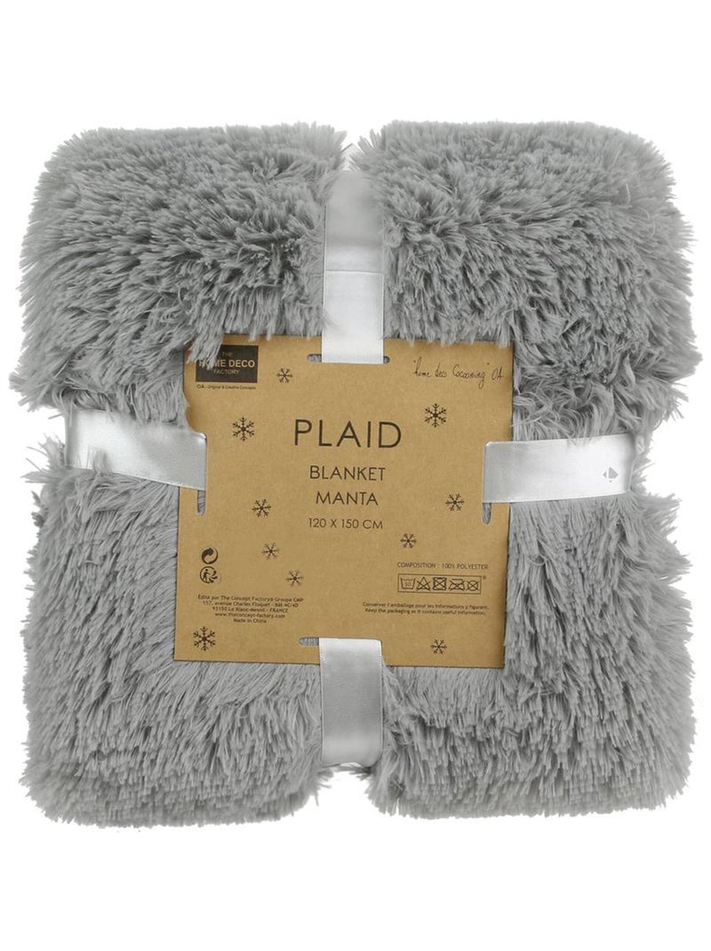 Plaid imitation fourrure LICIA Gris - Kiabi