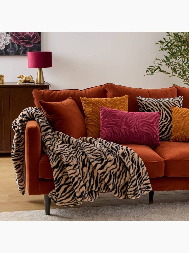 Plaid imitation fourrure ORANA Noir - Kiabi
