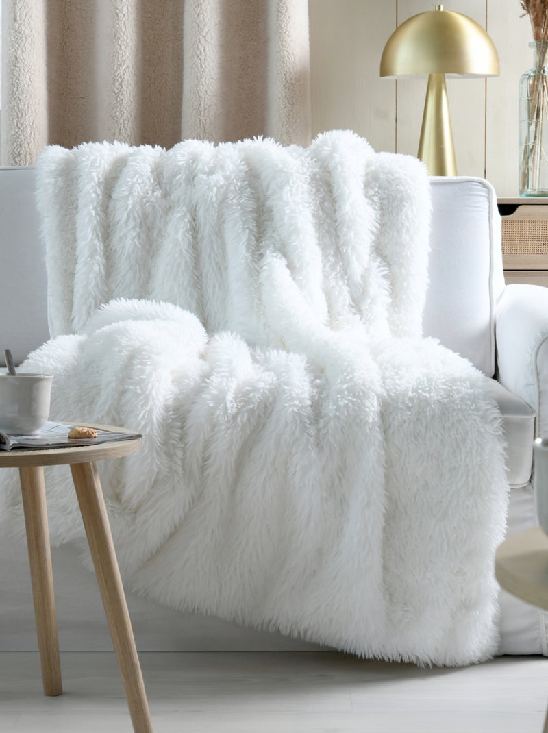 Plaid imitation fourrure ultra doux Blanc - Kiabi