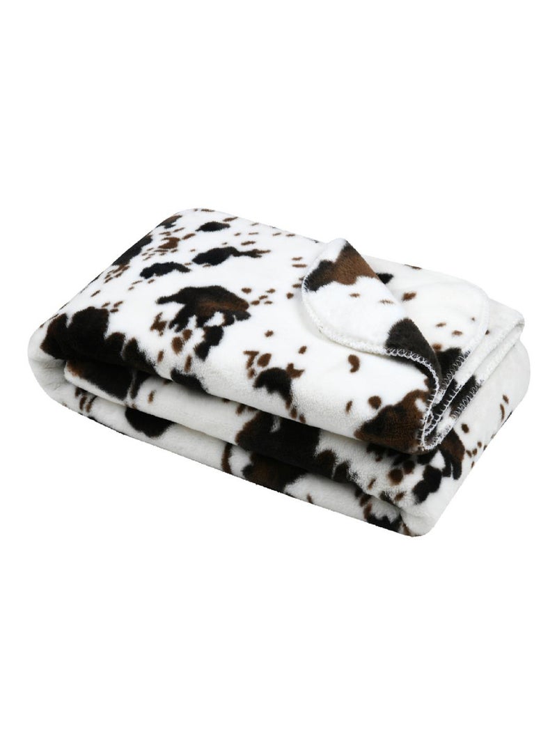 Plaid imitation peau de vache Marron foncé - Kiabi