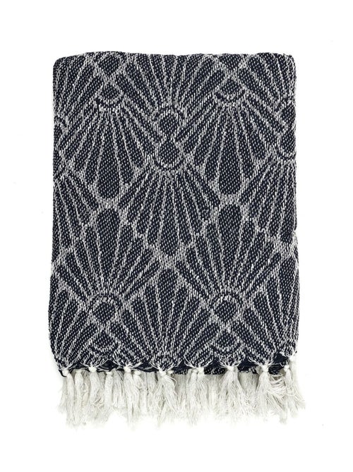 Plaid imprimé géométrique avec franges nouées JACQUARD - Kiabi Plaid imprimé géométrique avec franges nouées JACQUARD - Kiabi