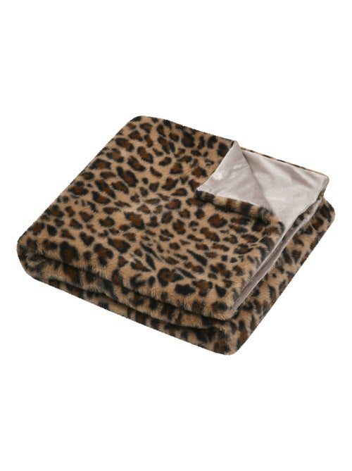 Plaid imprimé léopard  - Effet fourrure - Kiabi