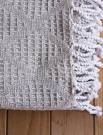 Plaid jacquard à franges