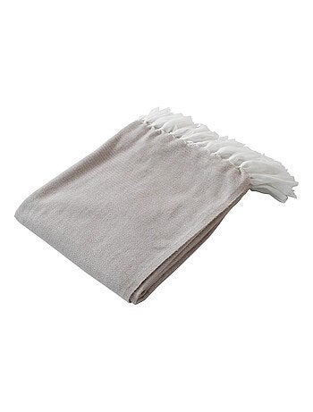 Plaid jacquard à longues franges