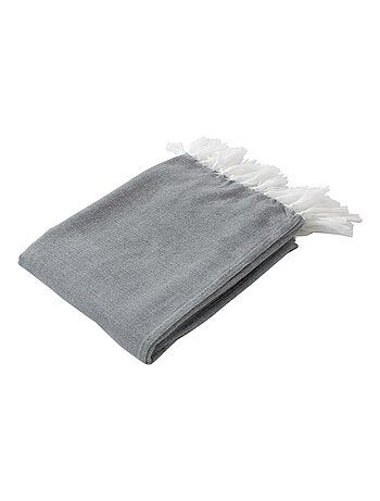 Plaid jacquard à longues franges