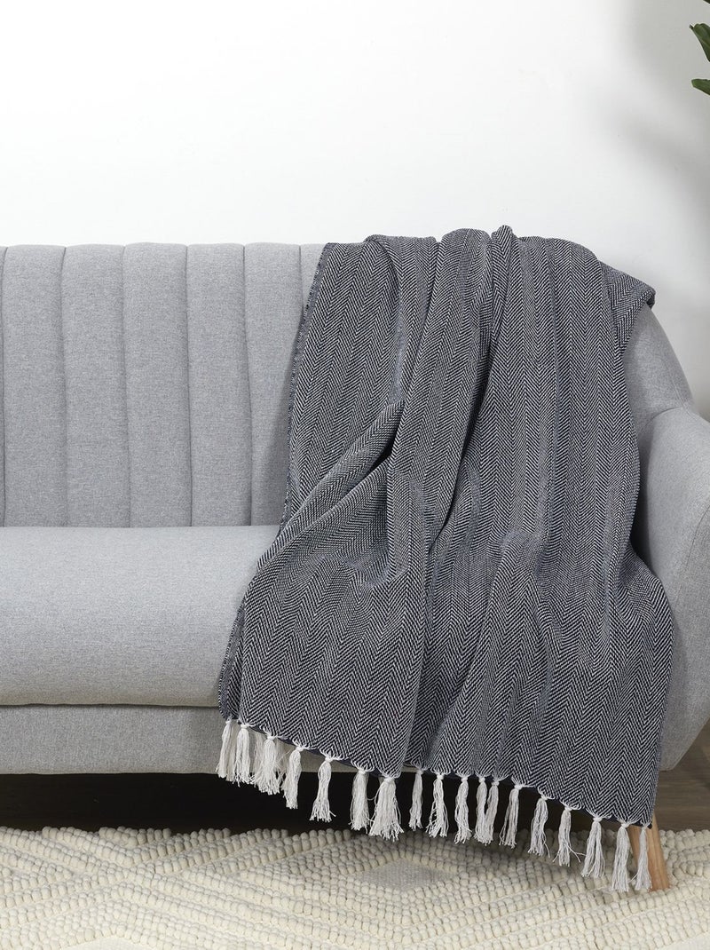 Plaid jacquard Bleu - Kiabi