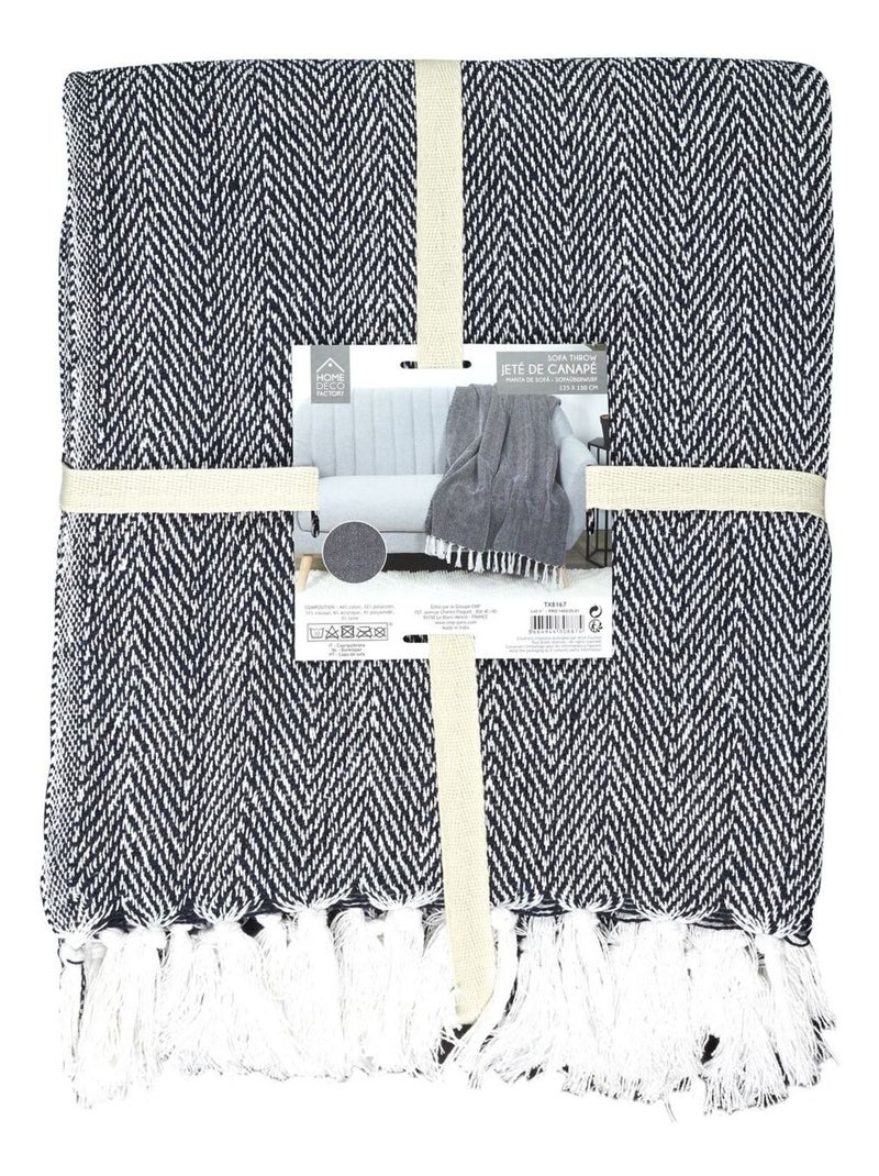 Plaid jacquard Bleu - Kiabi