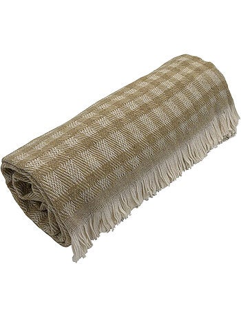 Plaid jacquard vichy en coton