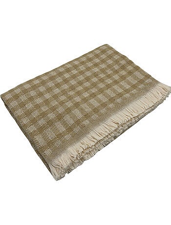 Plaid jacquard vichy en coton