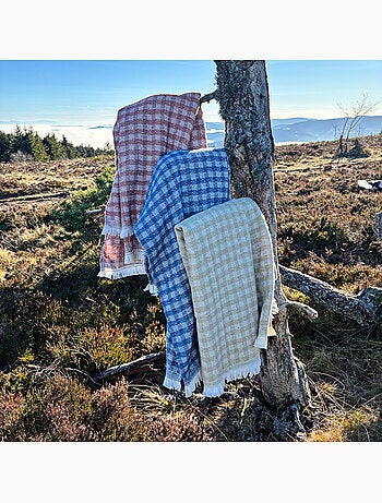 Plaid jacquard vichy en coton