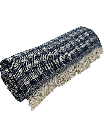 Plaid jacquard vichy en coton