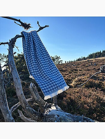 Plaid jacquard vichy en coton