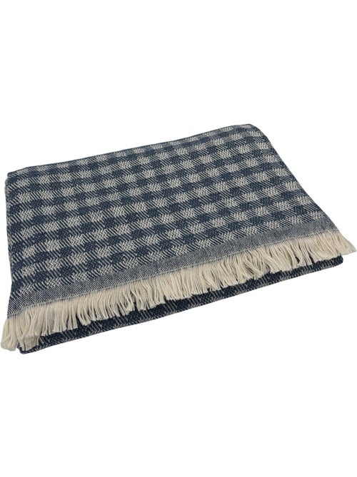 Plaid jacquard vichy en coton - Kiabi