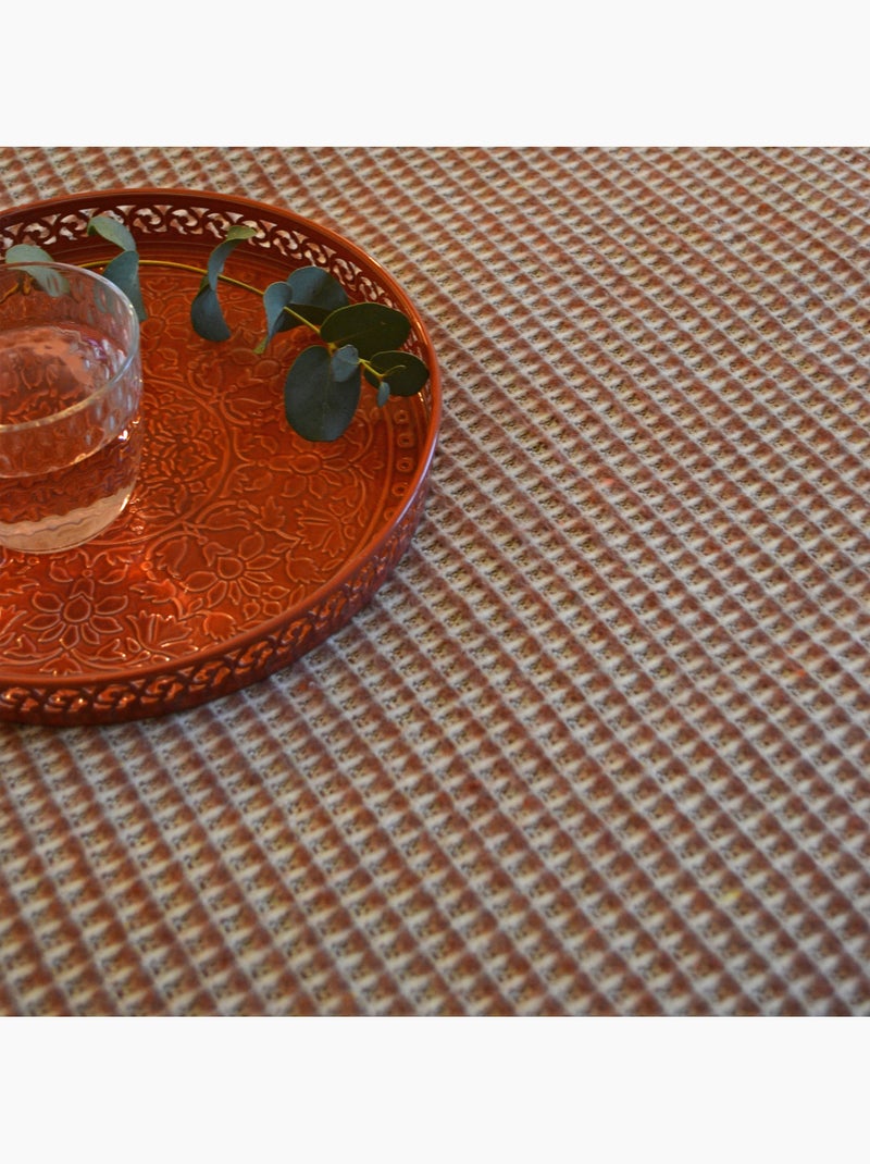 Plaid jacquard vichy en coton Terracotta - Kiabi