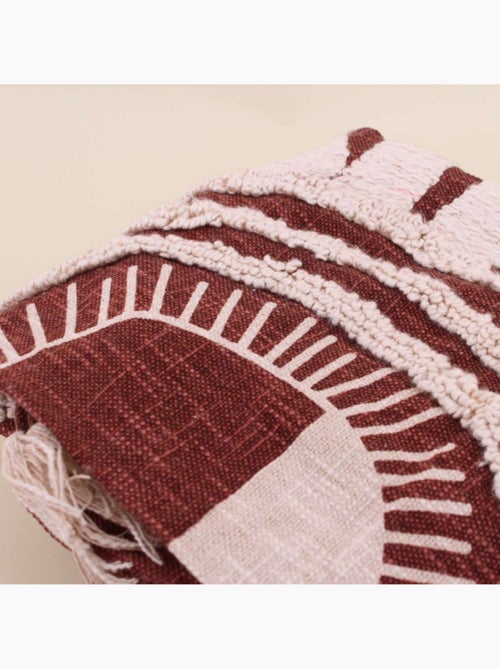 Plaid jeté de canapé coton flammé soleil terracotta 125x150cm - Kiabi