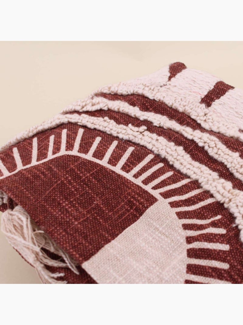 Plaid jeté de canapé coton flammé soleil terracotta 125x150cm Terre cuite - Kiabi
