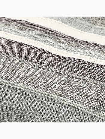 Plaid jeté de canapé / jeté de lit tissé - AKOLA - 100% coton - grand boutis en camaïeu