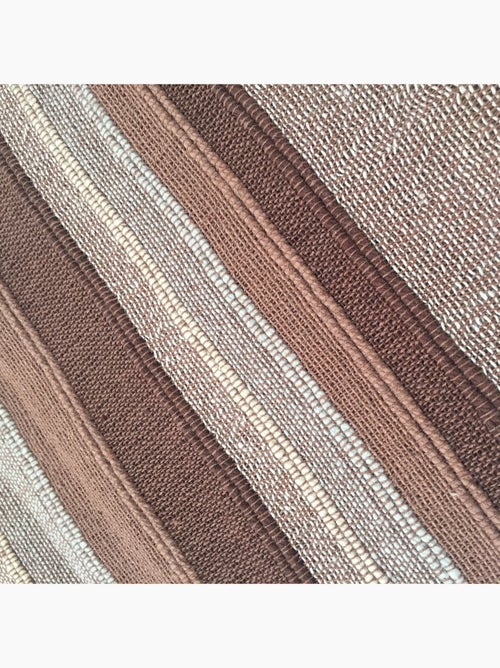 Plaid jeté de canapé / jeté de lit tissé - AKOLA - 100% coton - grand boutis en camaïeu - Kiabi