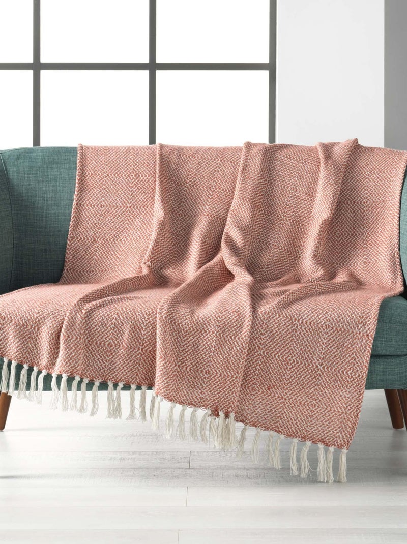 Plaid jeté de lit fauteuil Louissette Orange - Kiabi