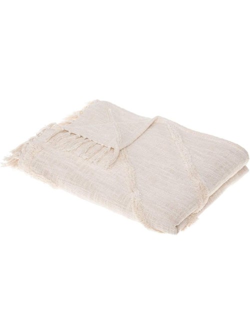Plaid jeté de lit ou fauteuil en coton tufté - Kiabi Plaid jeté de lit ou fauteuil en coton tufté - Kiabi