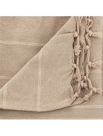 Plaid jeté de lit ou fauteuil raye en coton