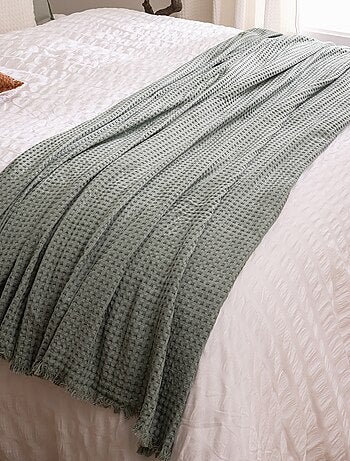 Plaid jete de lit widdy bleu celadon 130 x 180 cm