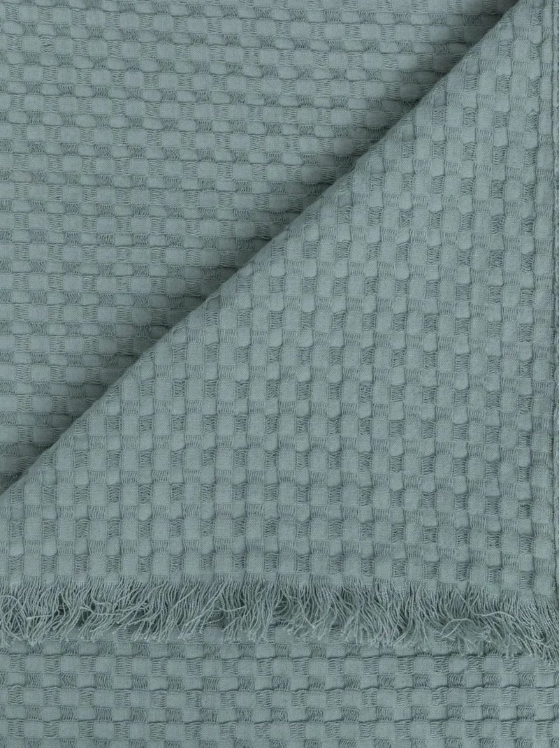Plaid jete de lit widdy bleu celadon 130 x 180 cm Bleu - Kiabi