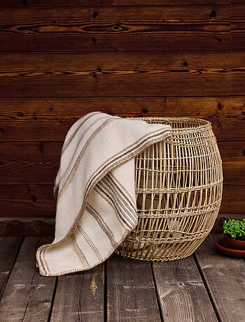 Plaid laine et mohair à rayure