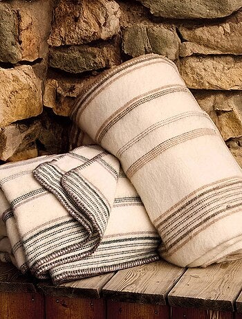 Plaid laine et mohair à rayure