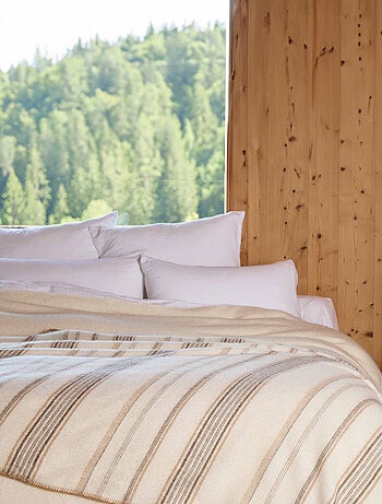 Plaid laine et mohair à rayure