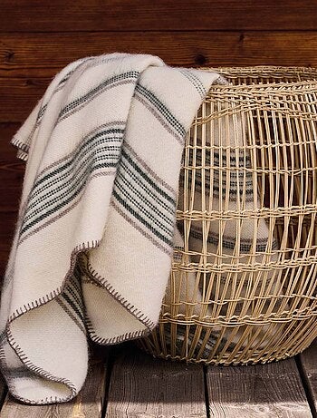 Plaid laine et mohair à rayure