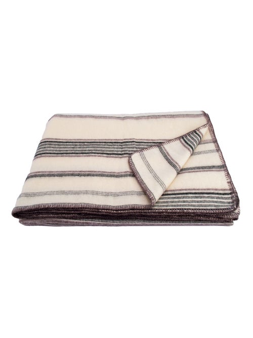 Plaid laine et mohair à rayure - Kiabi