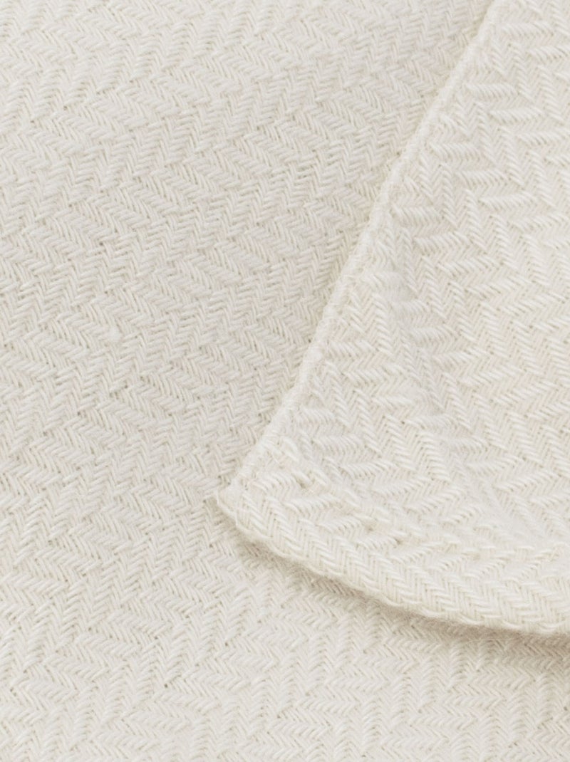 Plaid laine et soie - Petits chevrons Beige grès - Kiabi