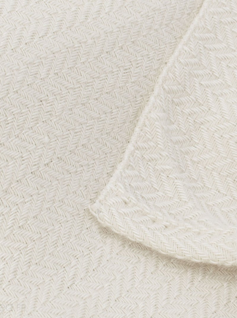 Plaid laine et soie HANOI Blanc cassé - Kiabi